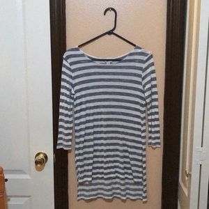 long sleeve striped shirt.